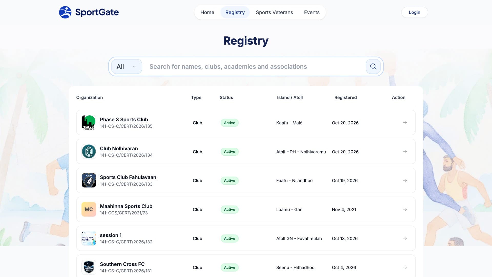 SportGate — Ministry of Youth Sports Portal screenshot 2