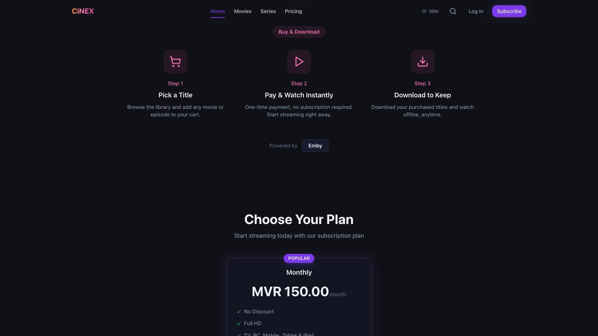 Cinex — Streaming Platform for the Maldives screenshot 2